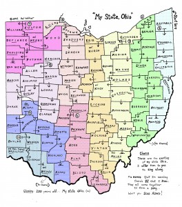 Here is the "Lyrics Sheet" for "My State, Ohio" -- a highly singable song that incorporates the 88 counties of Ohio. 